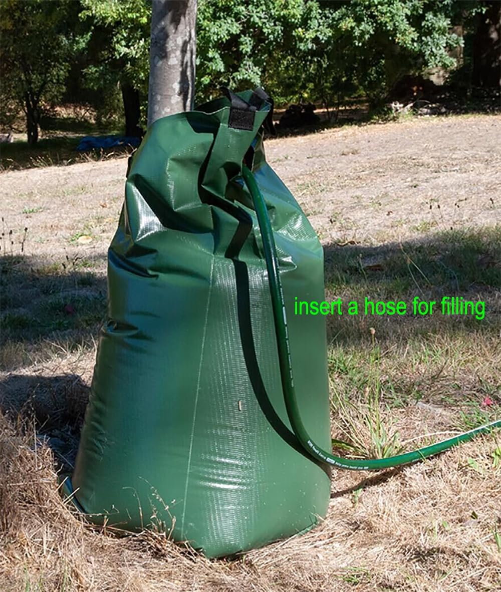 USHIGHLIGHT bag wrapped around tree trunk in use promoting slow-release root hydration