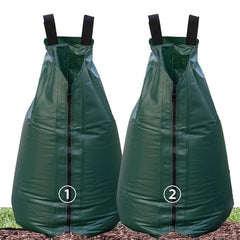 USHIGHLIGHT front view of 20 gallon tree watering bag showing capacity and shape benefit deep watering