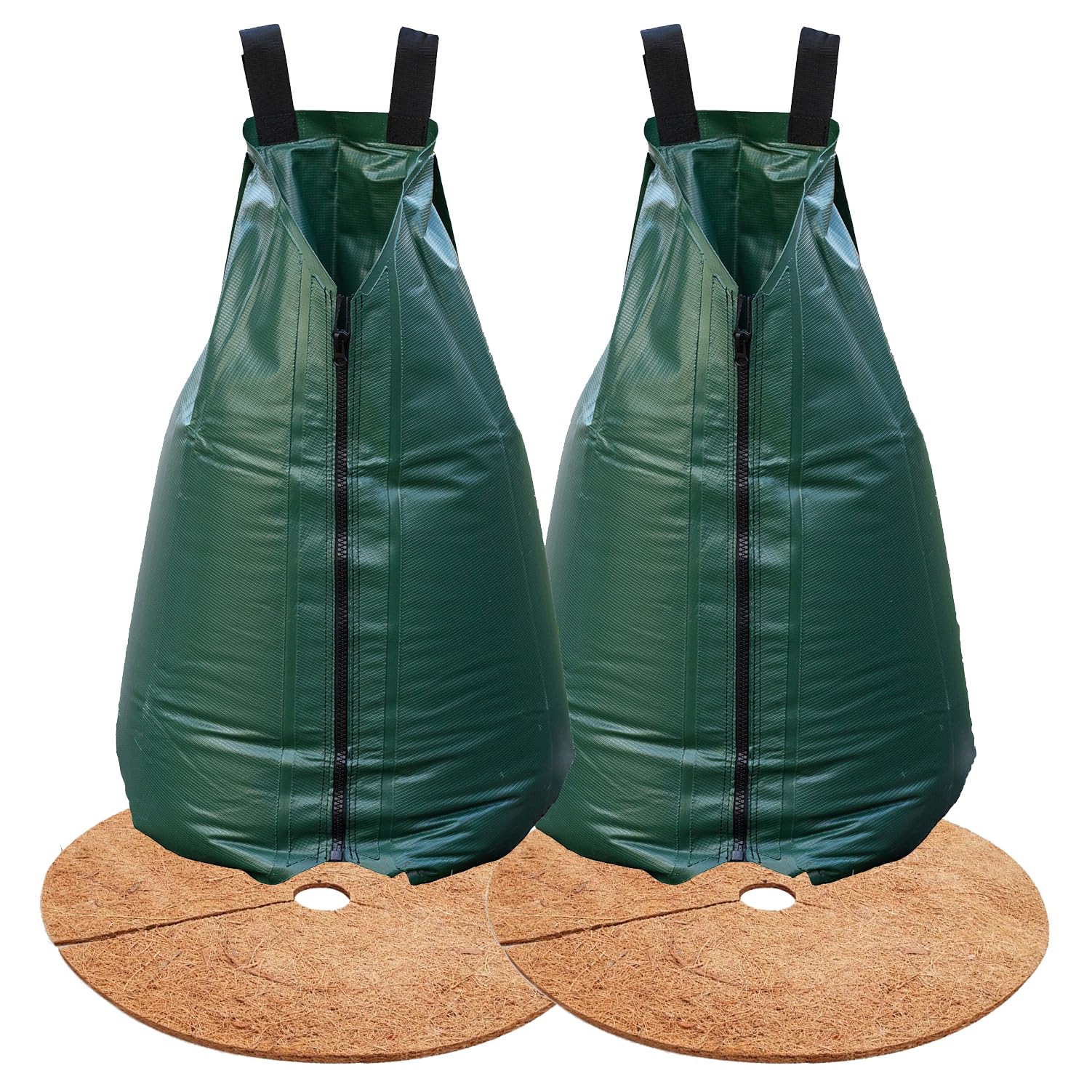 USHIGHLIGHT front view showing bag and mulch ring for deep watering