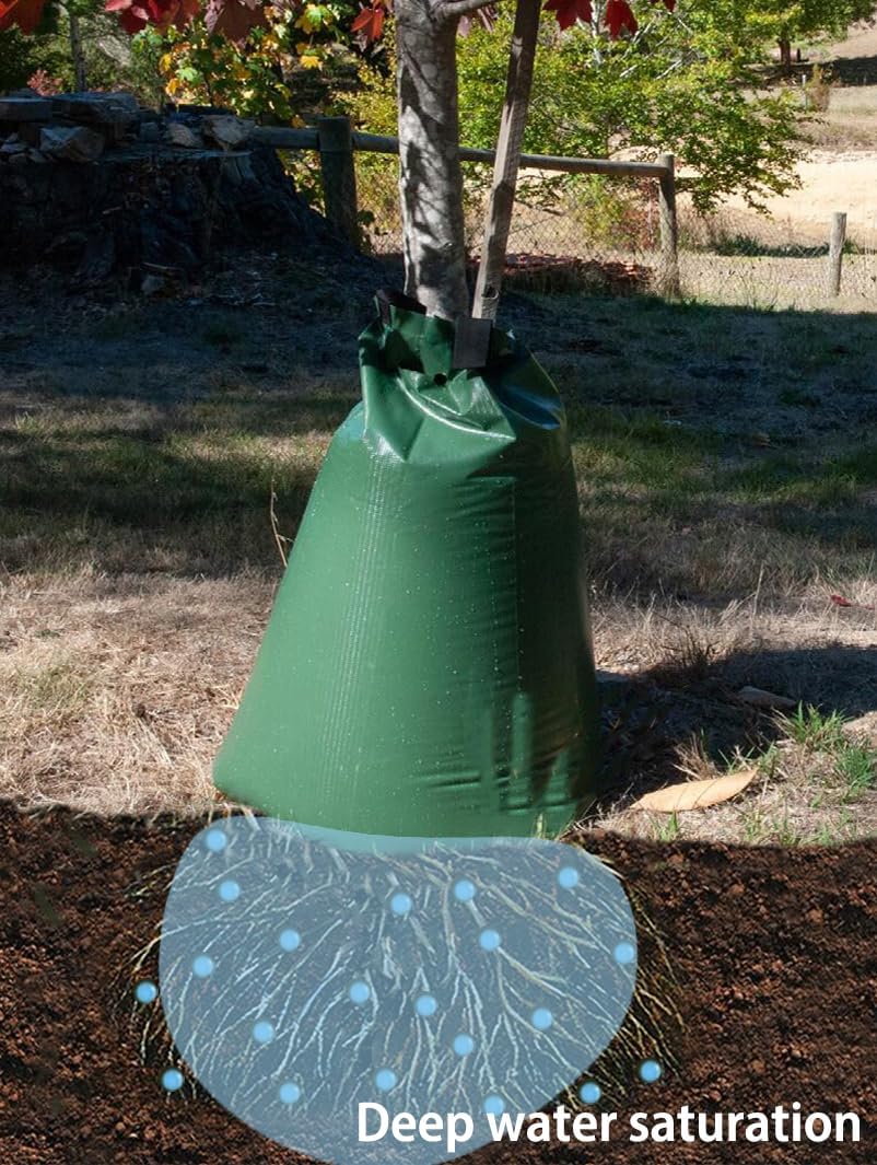 USHIGHLIGHT size comparison next to a bucket illustrating 20-gallon capacity for fewer refills
