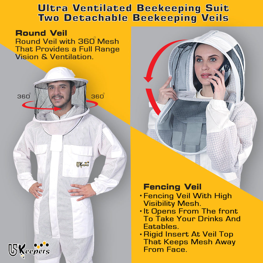 USKEEPERS close-up of three-layer mesh illustrating ventilation and sting gap