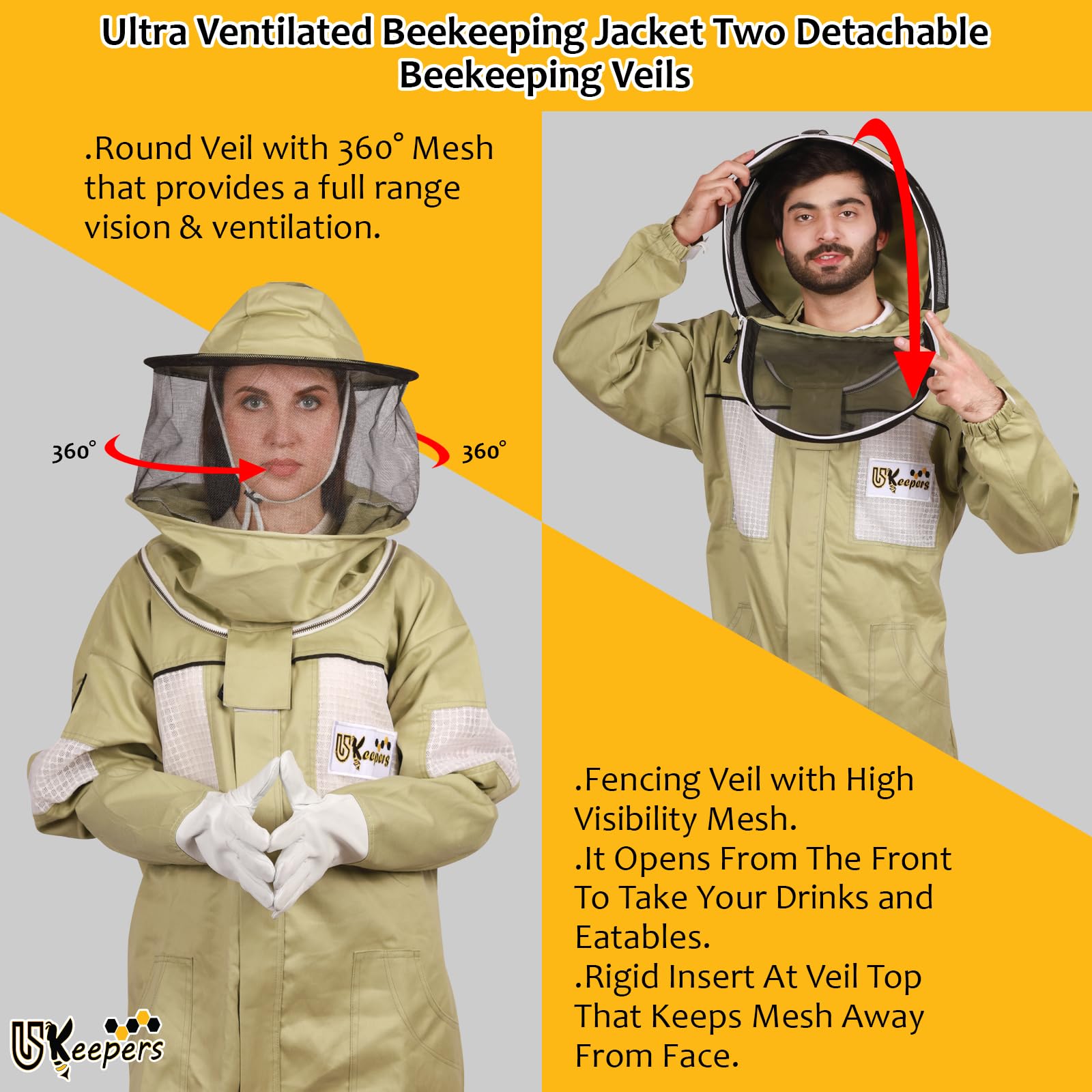USKEEPERS fencing veil detail with rigid insert keeping mesh off face