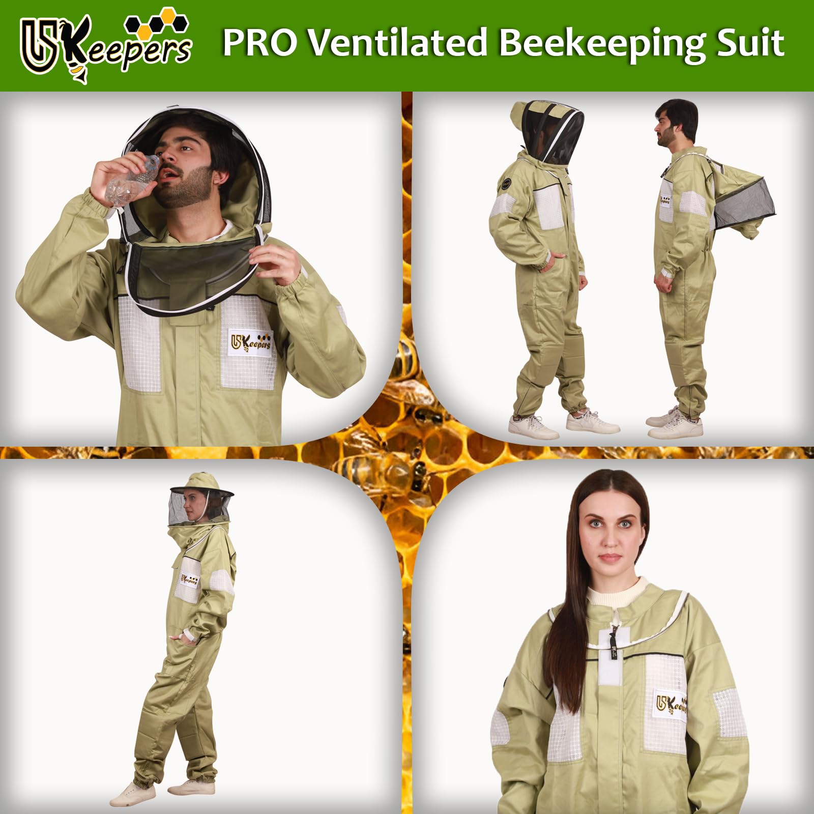 USKEEPERS suit in apiary being worn for comfortable hive inspections