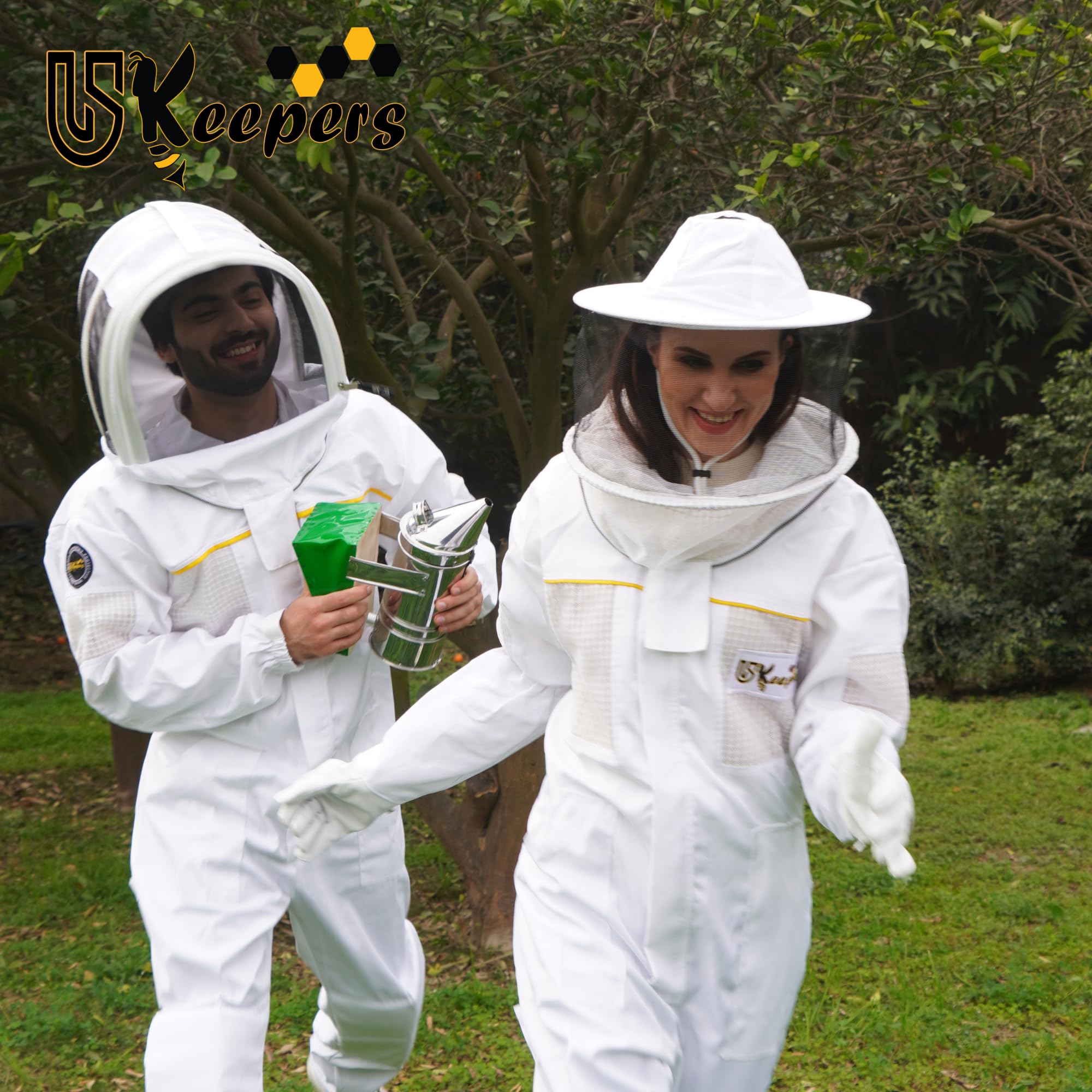 USKEEPERS suit in use at hive illustrating practical protection and mobility