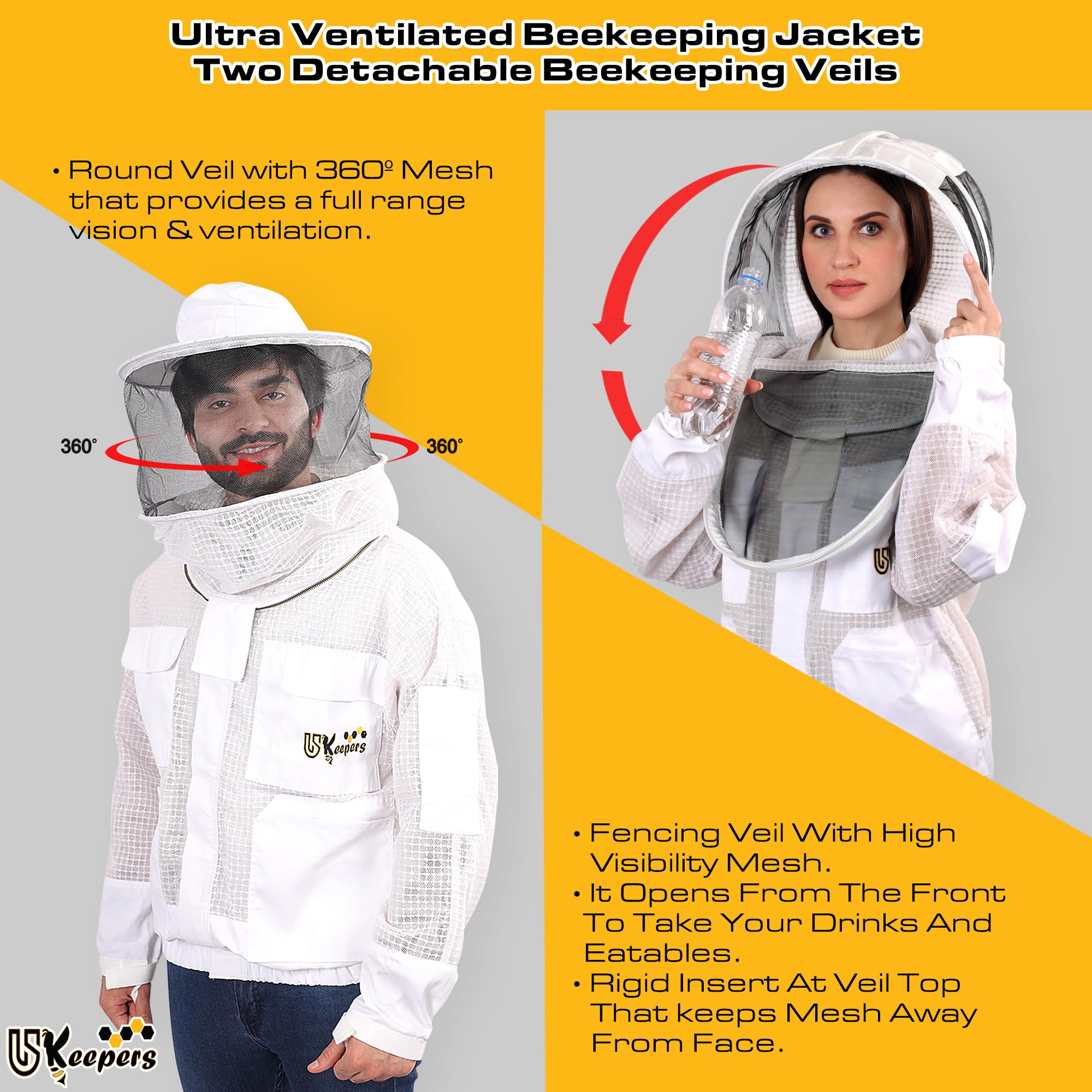 USKEEPERS fencing and round veils side-by-side offering choice and airflow