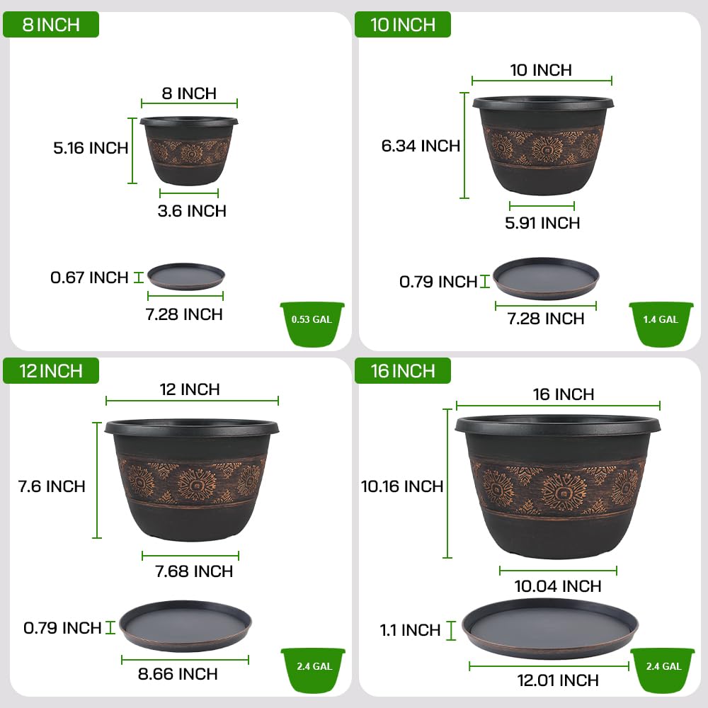 Usocik saucer and drainage holes detail ensuring tidy watering control