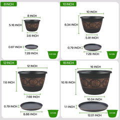 Usocik bottom view showing drainage holes and matching saucer for tidy watering