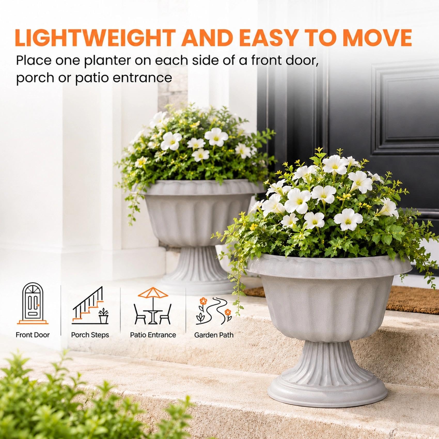 Usocik side profile showing pedestal base for elevated plant display