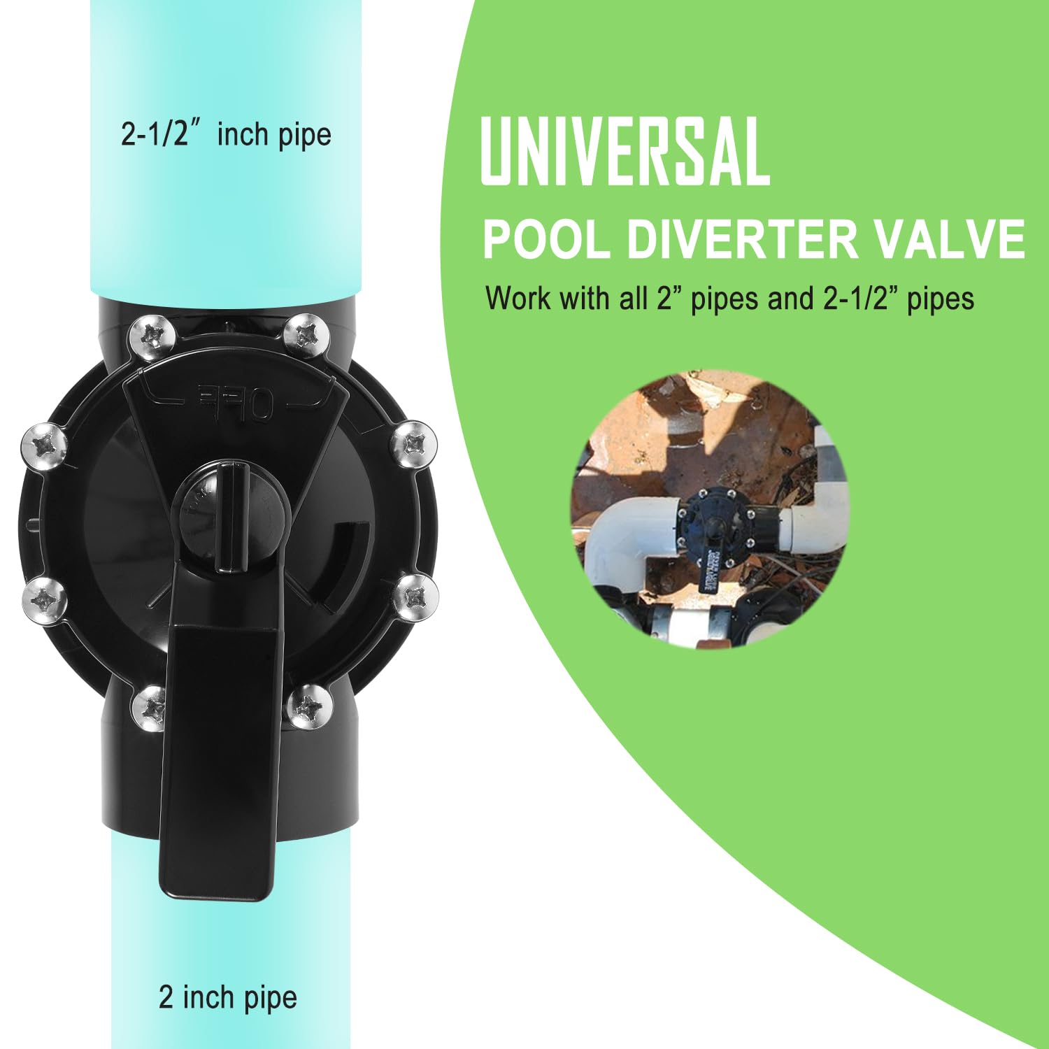 Ussuray valve with 2-inch pipe fitted demonstrating direct internal slip connection