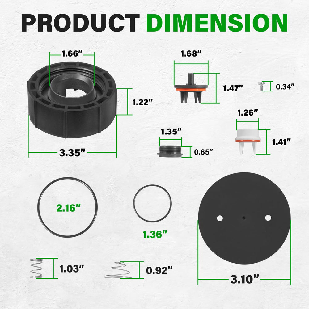 usvehj repair parts next to ruler showing compact size for quick replacement