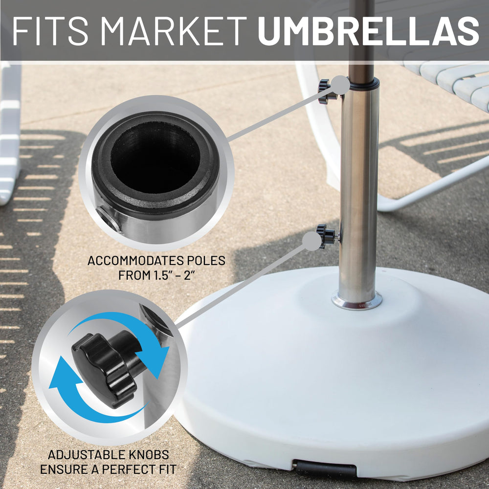 US Weight dual polypropylene tightening knobs securing umbrella pole without slipping