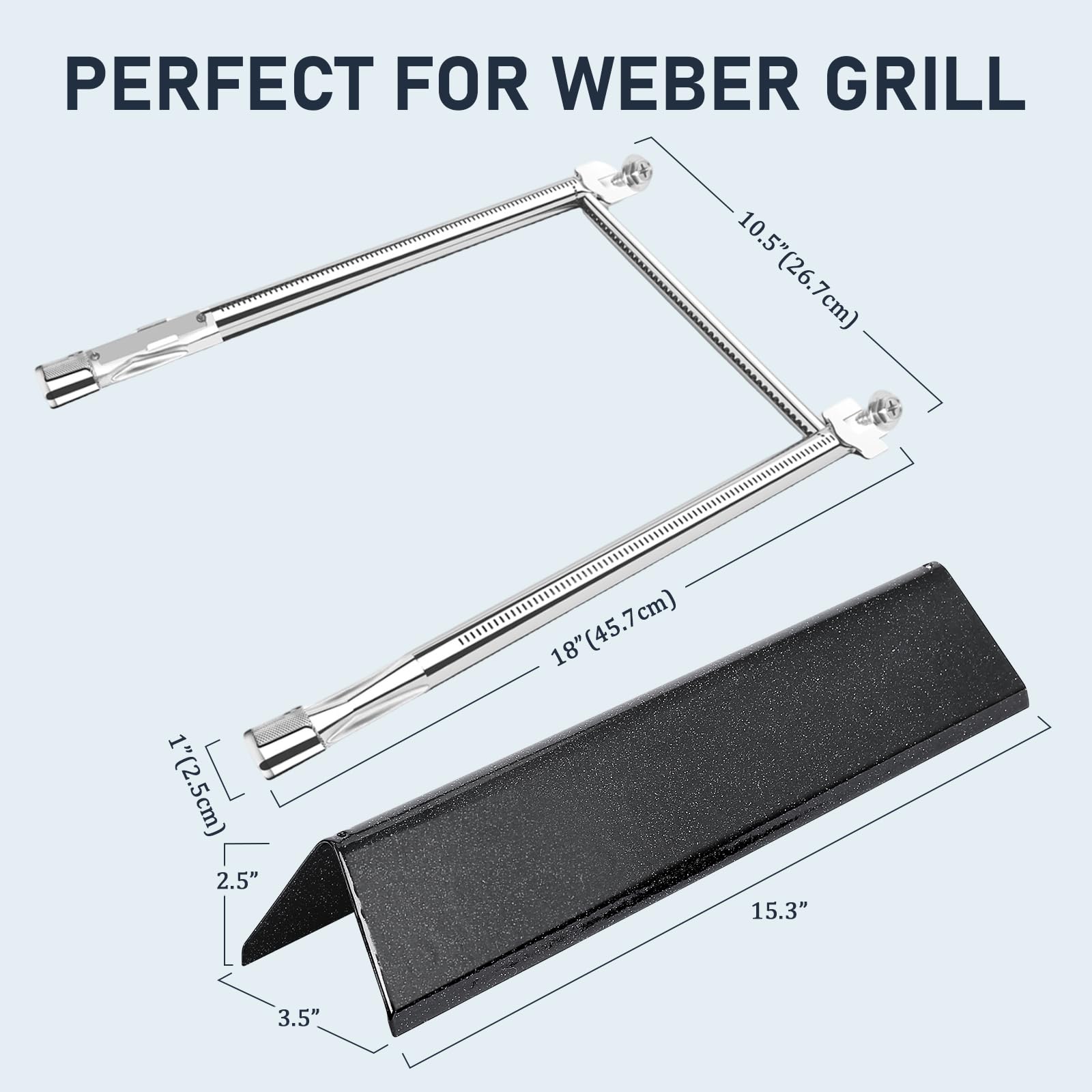 Utheer stainless-steel burners detail highlighting rust resistance and even heat