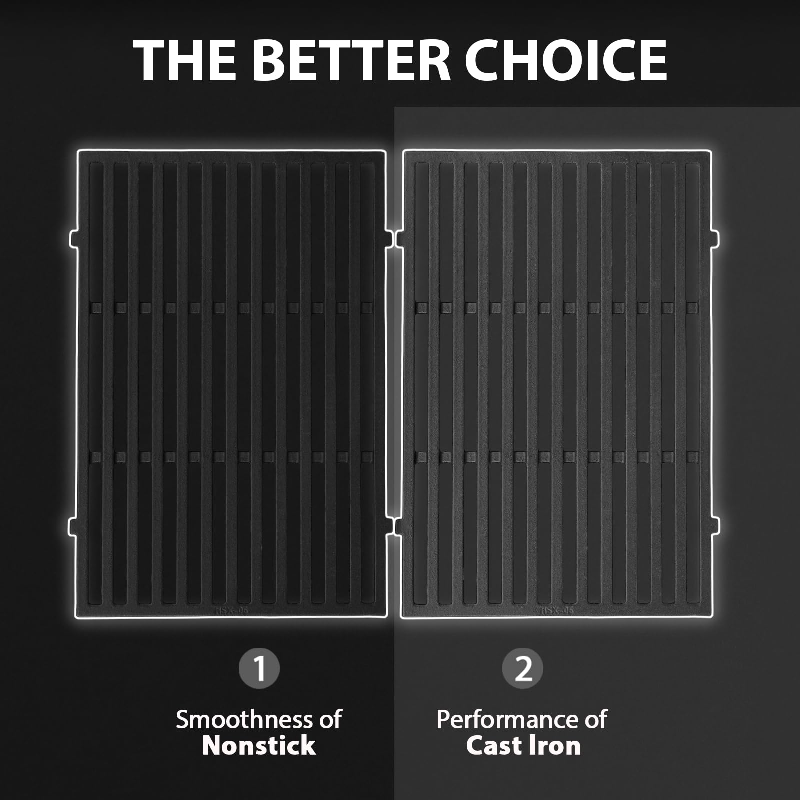 Utheer grill grate creating clear sear marks on steak, enhances browning