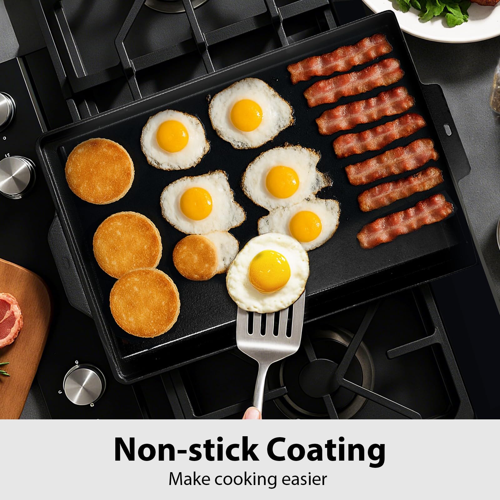 Utheer griddle cooking pancakes and breakfast for quick batch cooking