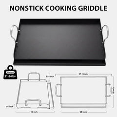Utheer griddle with detachable handles attached for safe lifting and convenient transport