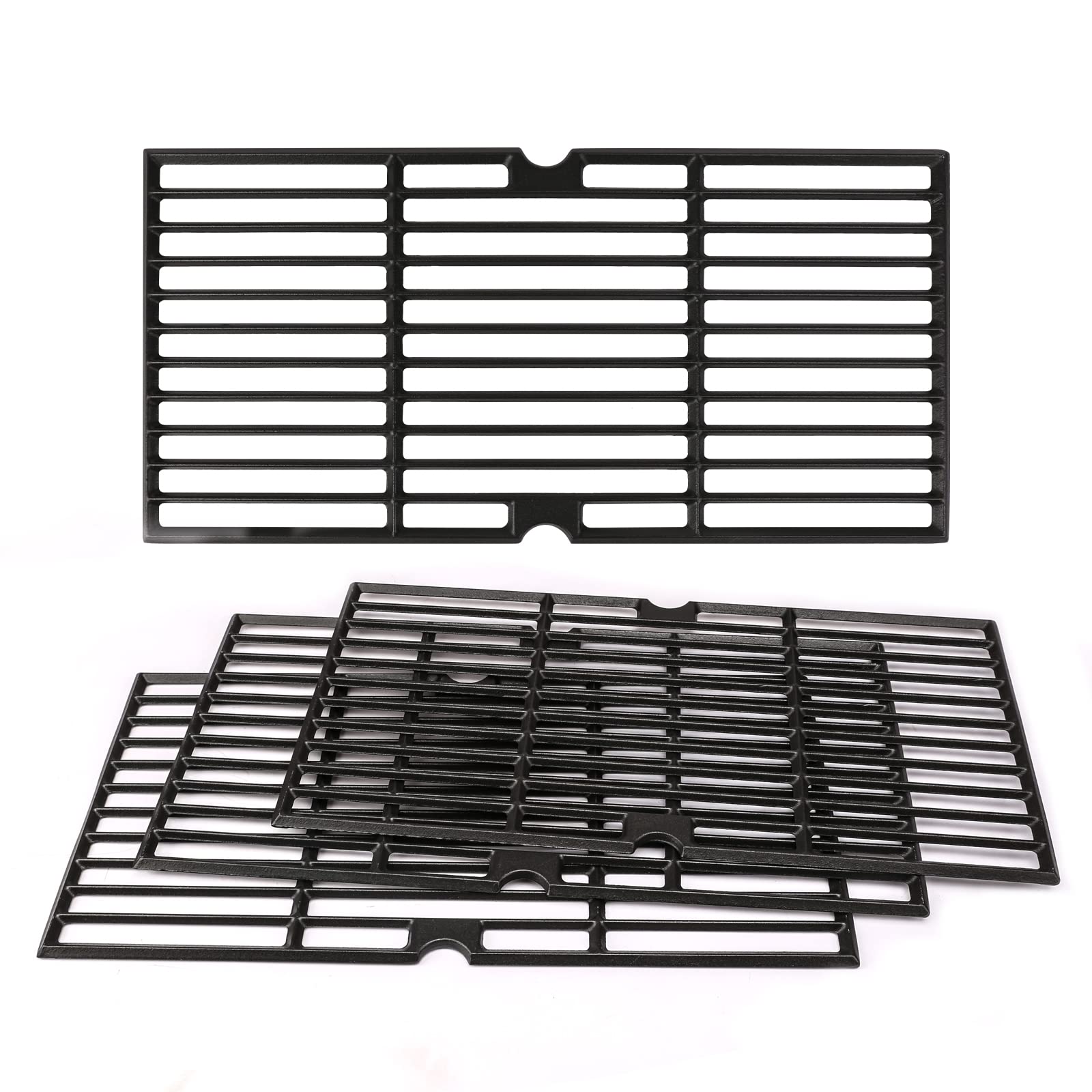 Utheer front view of four cast iron grates showing fit and durable design for quick replacement