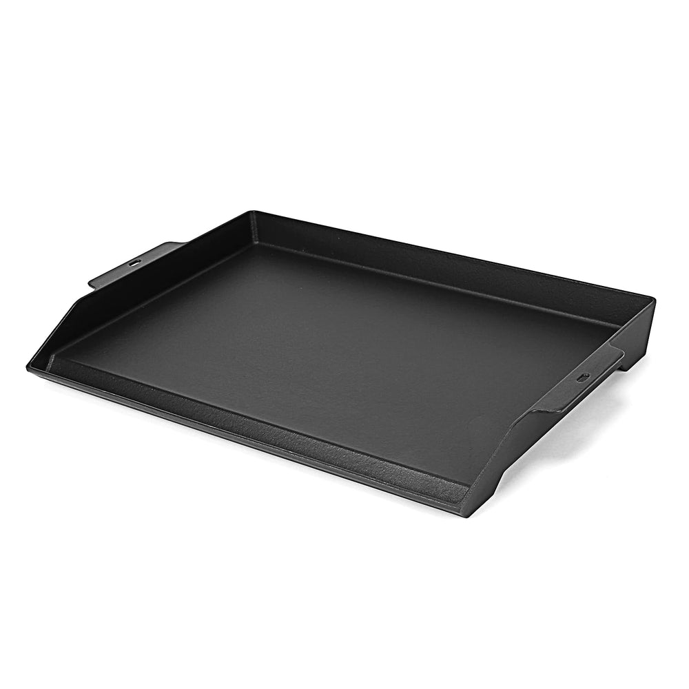 Utheer griddle front view showing full cooking surface and fit benefits