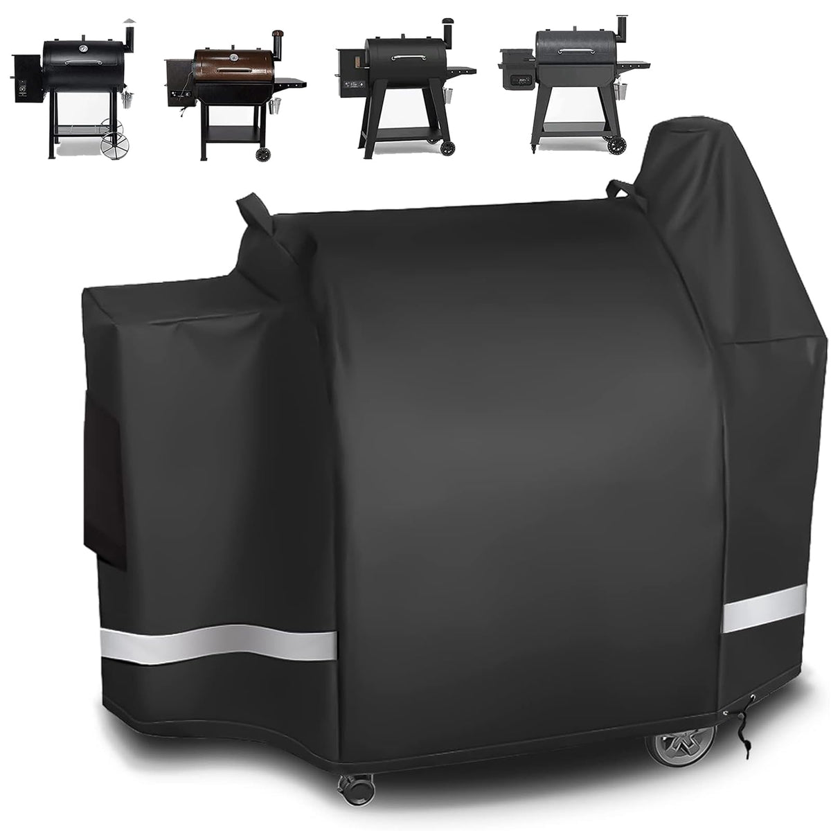 Utheer front view showing snug fit on Pit Boss 850 DX for protection