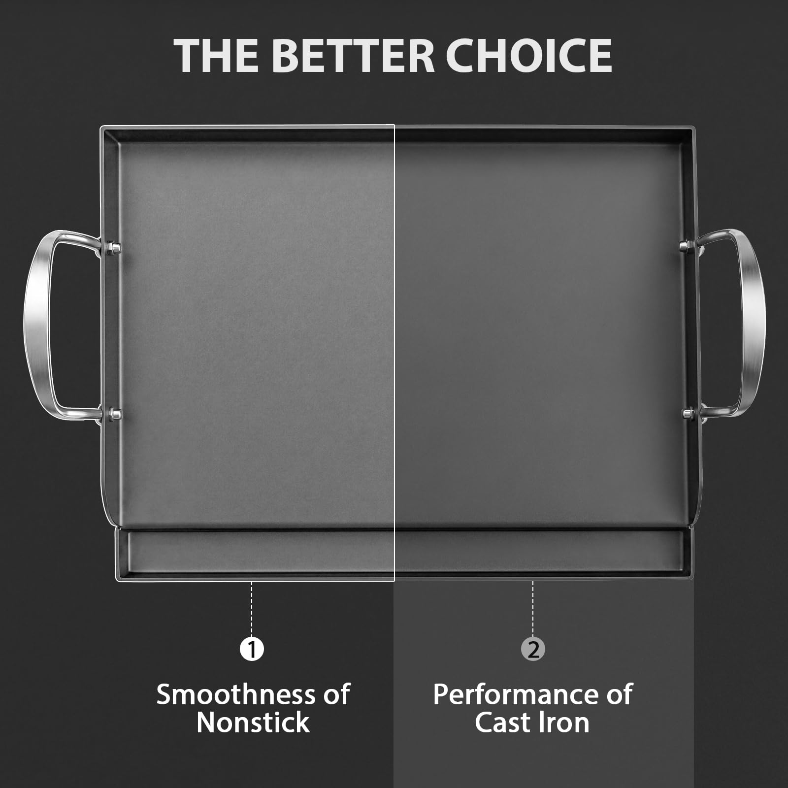 Utheer griddle placed on gas grill cooking vegetables for even heat benefit