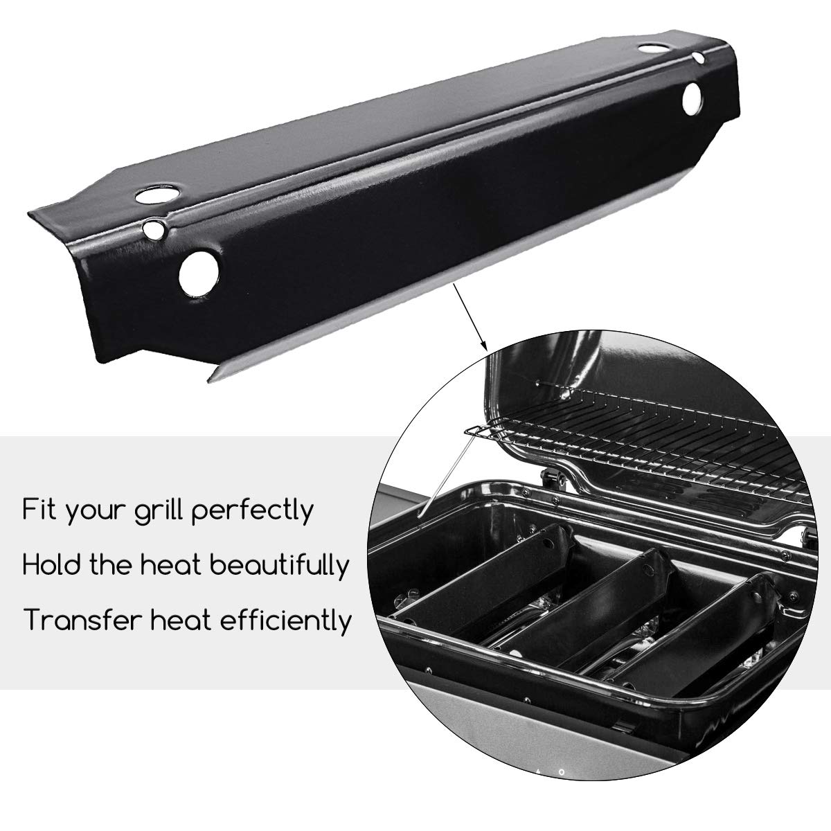 Utheer heat shields installed over burners demonstrating burner protection and improved heat