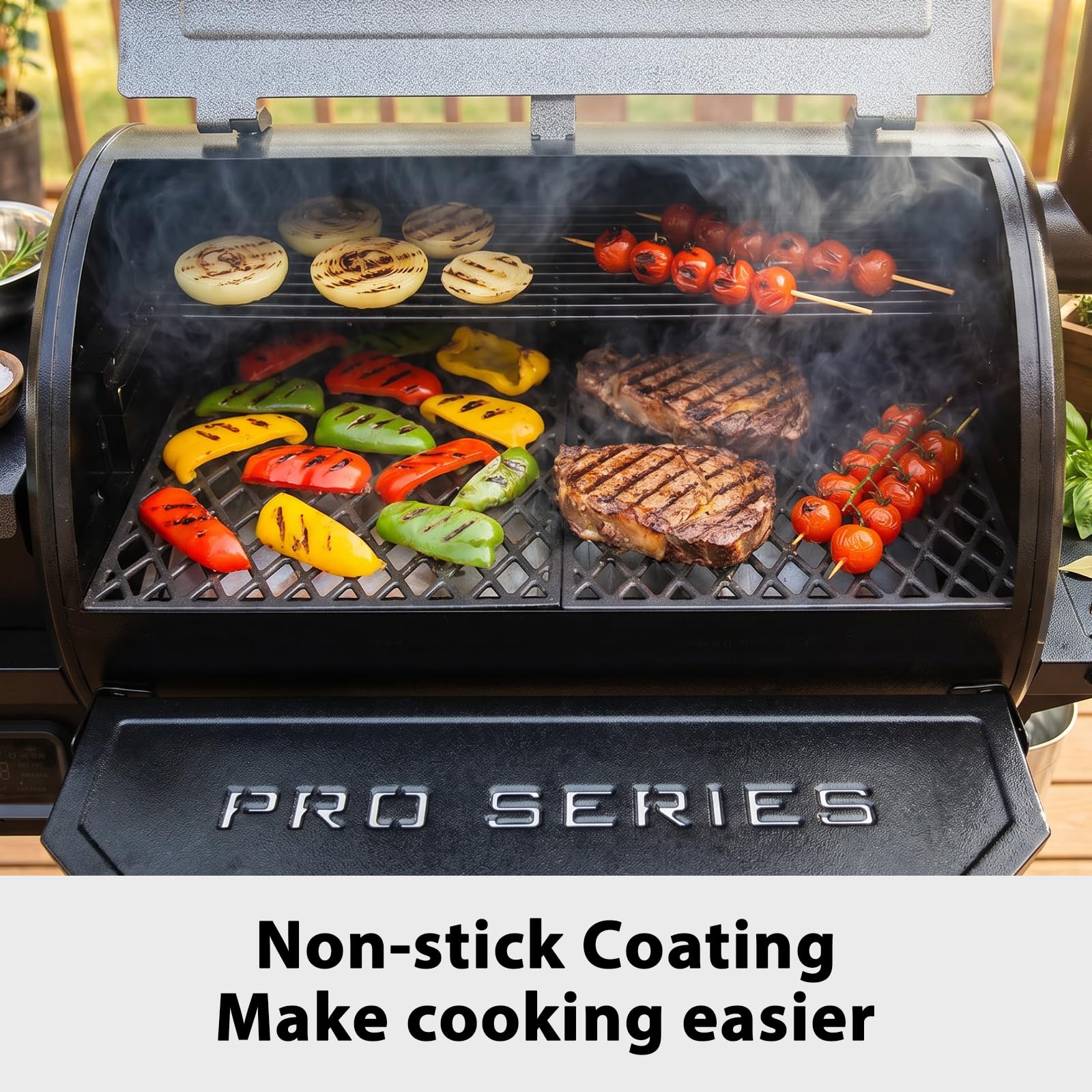 Utheer grates installed in a Pit Boss grill showing direct-fit convenience