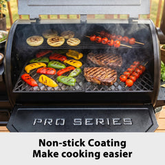 Utheer grates installed in a Pit Boss grill showing direct-fit convenience