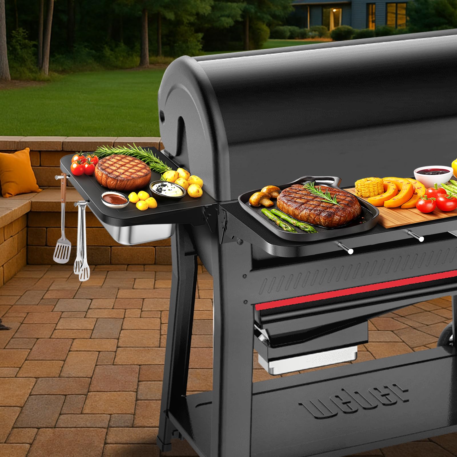Utheer integrated on a grill in outdoor scene improving cook workflow