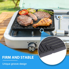 Utheer ribbed grill side detail showing sear marks for meats