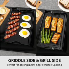 Utheer ribbed grill side detailed image showing crisp sear marks for better presentation