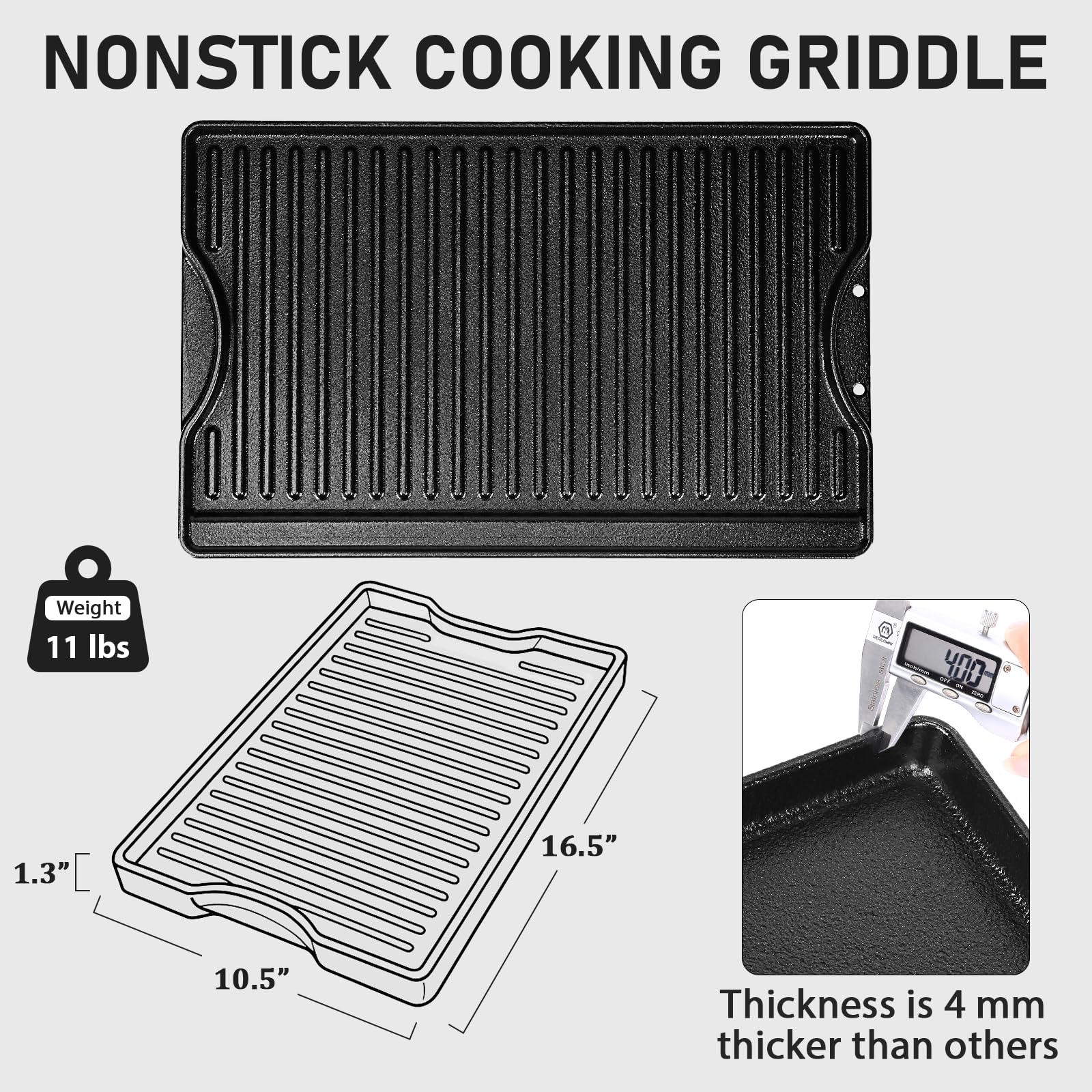 Utheer smooth flat side close-up showing nonstick ceramic texture and easy flipping