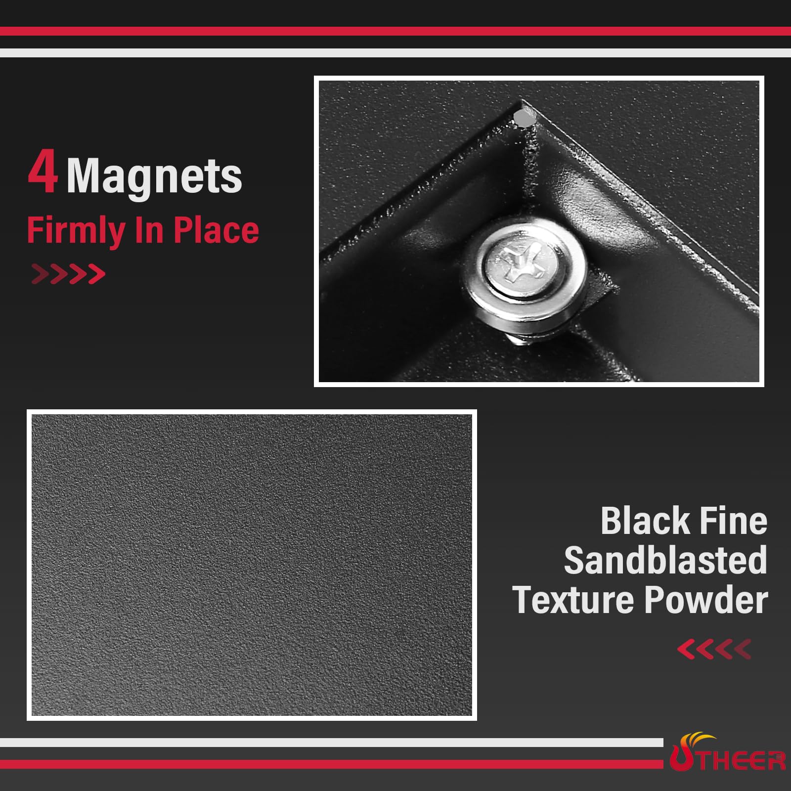 Utheer steel frame texture and powder coat finish for rust protection