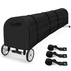 Uthem front view of 22ft reel cover showing full weather protection benefit