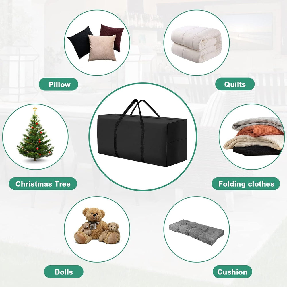 Uthem bag in use on deck with cushions demonstrating outdoor protection