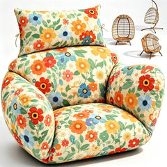 Uthem front view of full egg chair cushion set showing neat fit and comfort
