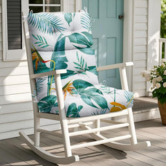 Uthem cushion front view with leaf print showing stylish outdoor comfort