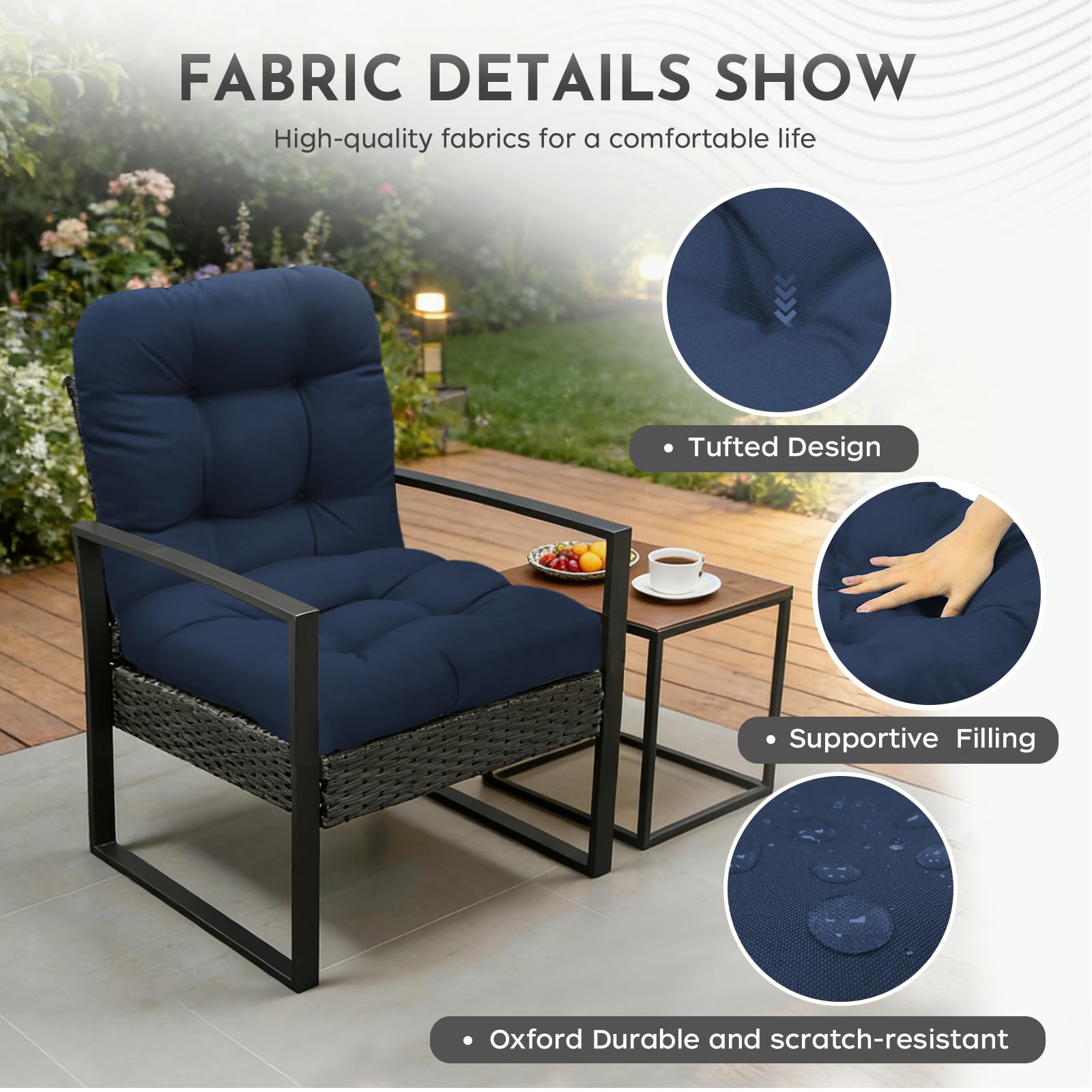 Uthem cushion on wicker chair outdoors illustrating comfort and style on patio