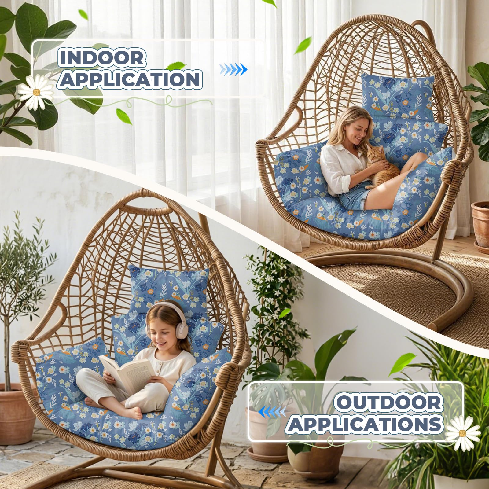 Uthem cushion with ruler showing exact measurements for easy size verification