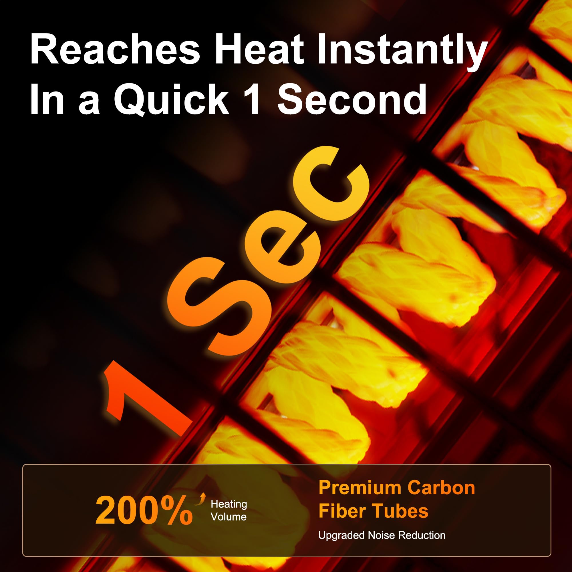 Uthfy heater installed on patio at night providing cozy heat