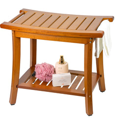 Utoplike bamboo bench front view showing sturdy seat and neat design