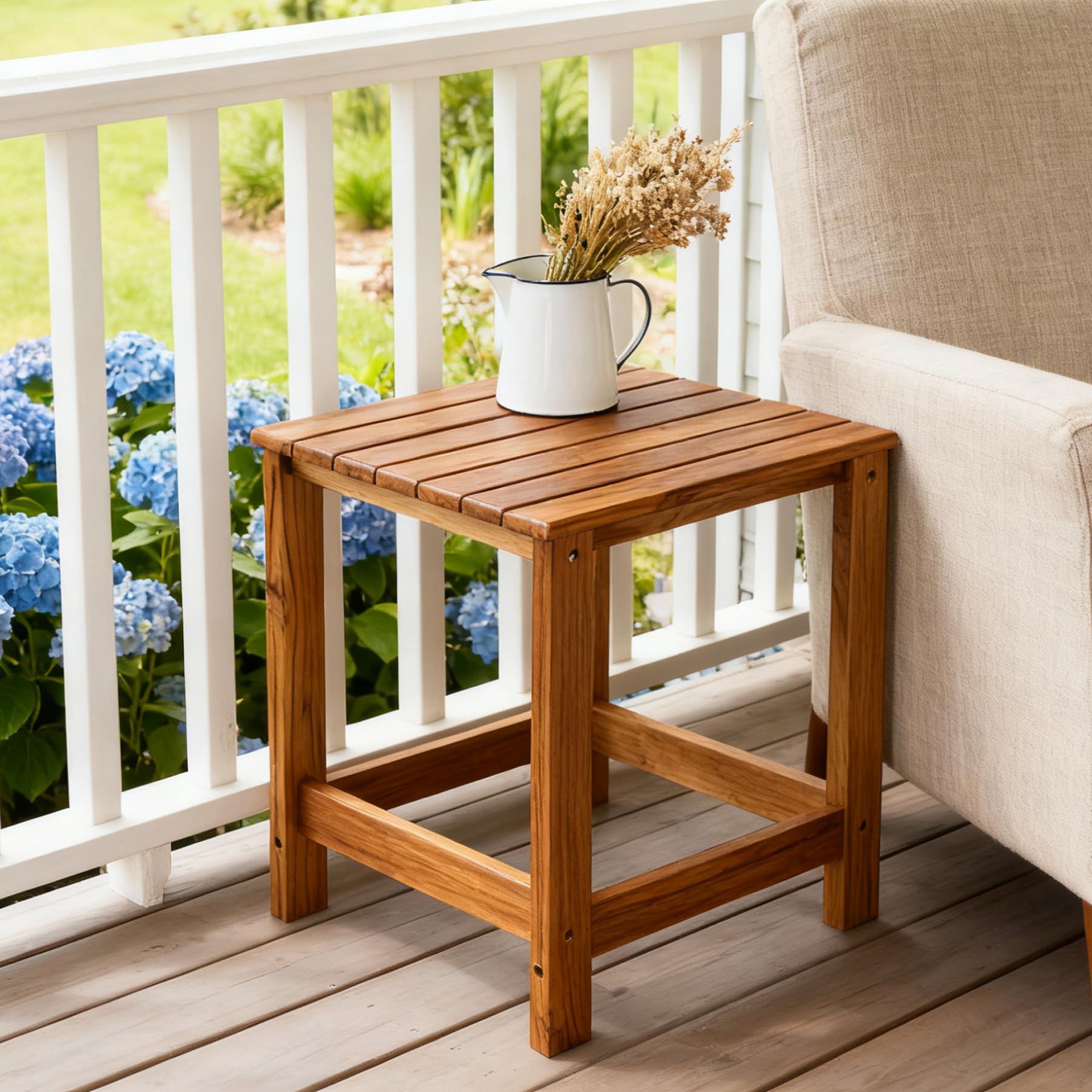 Utoplike beside chair for scale showing ideal height and proportions