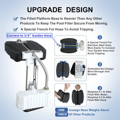 uueeGo base close-up illustrating heavy weighted platform for stability