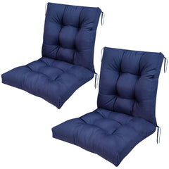 UUluhao front view of navy blue cushion set showing tufted finish and packaging benefit