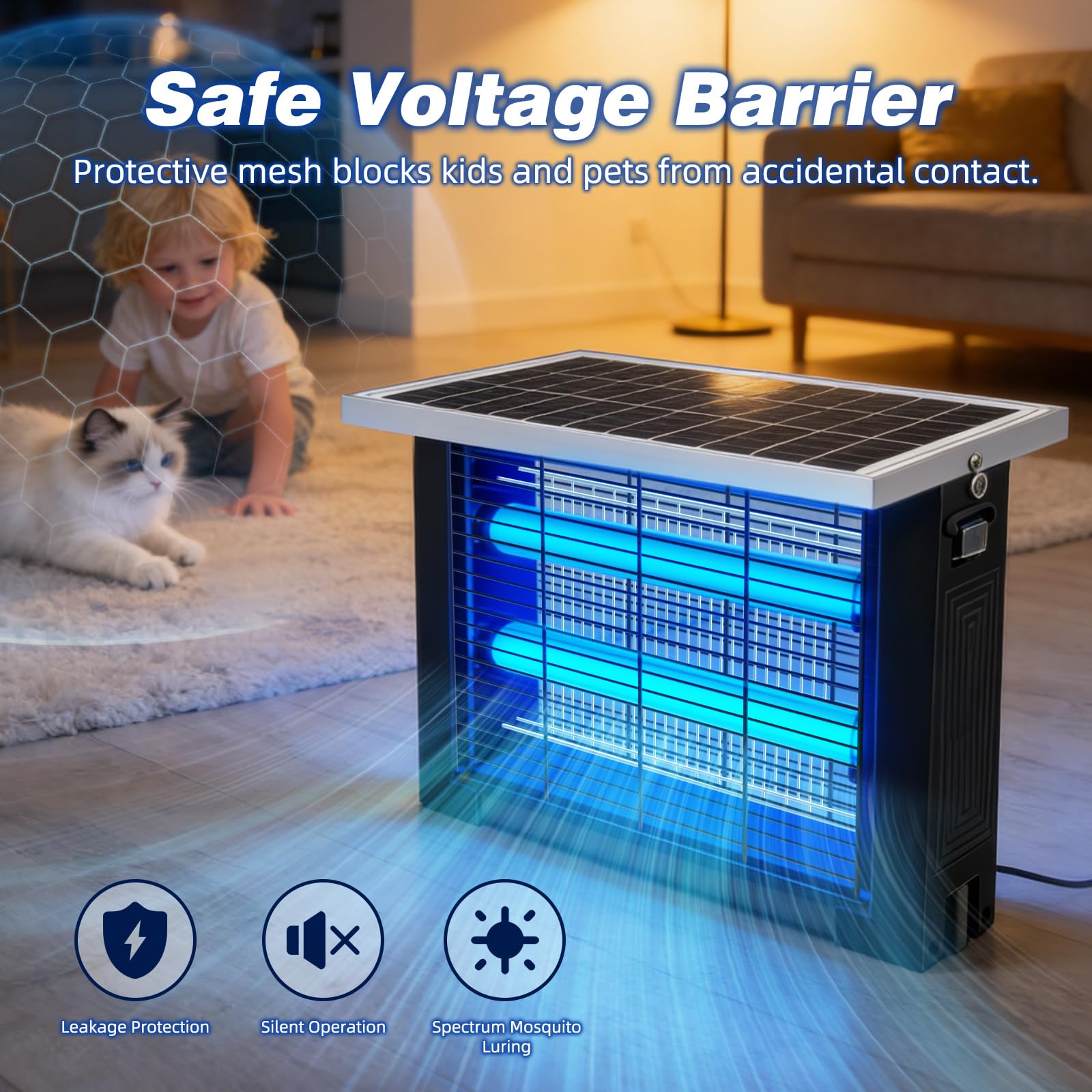 uvcoolplunge solar panel top detail illustrating efficient daytime charging