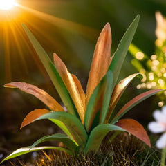 UXBDGMTO front view of metal agave showing bold silhouette and curb appeal