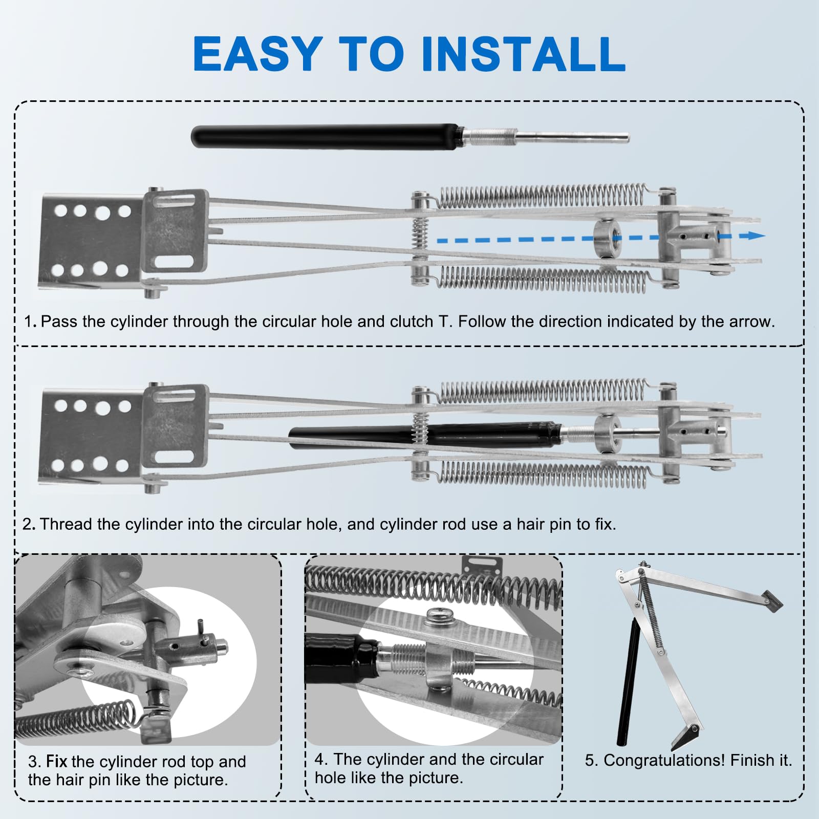 UYGALAXY bracket and hinge installation view for secure mounting