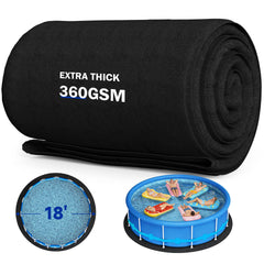 Uyittour front packaging of 18ft round pool pad showing model and benefits