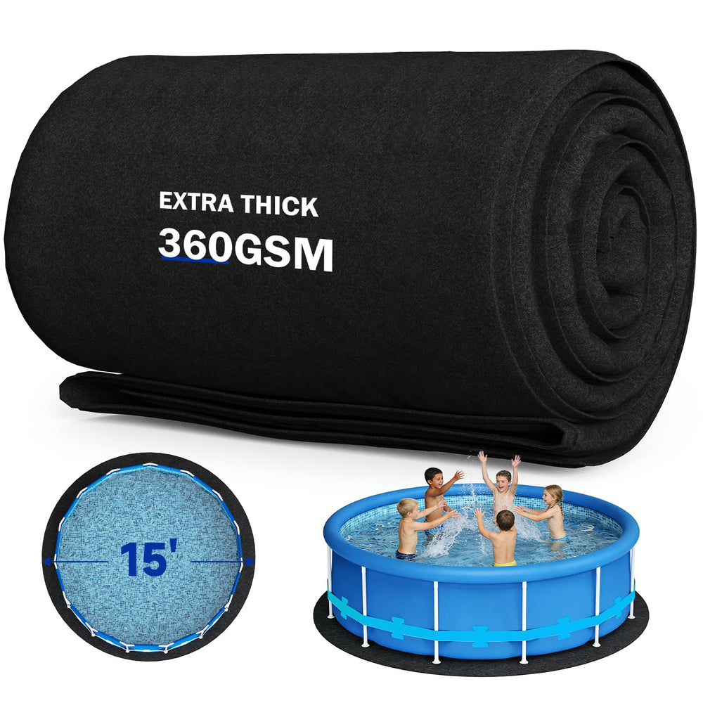 Uyittour front packaging showing 15ft round pad and easy-install benefit