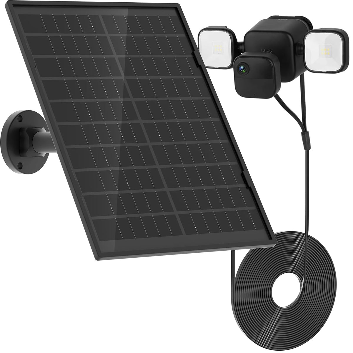UYODM solar panel front view showing sleek monocrystalline surface and durable frame, improves camera uptime