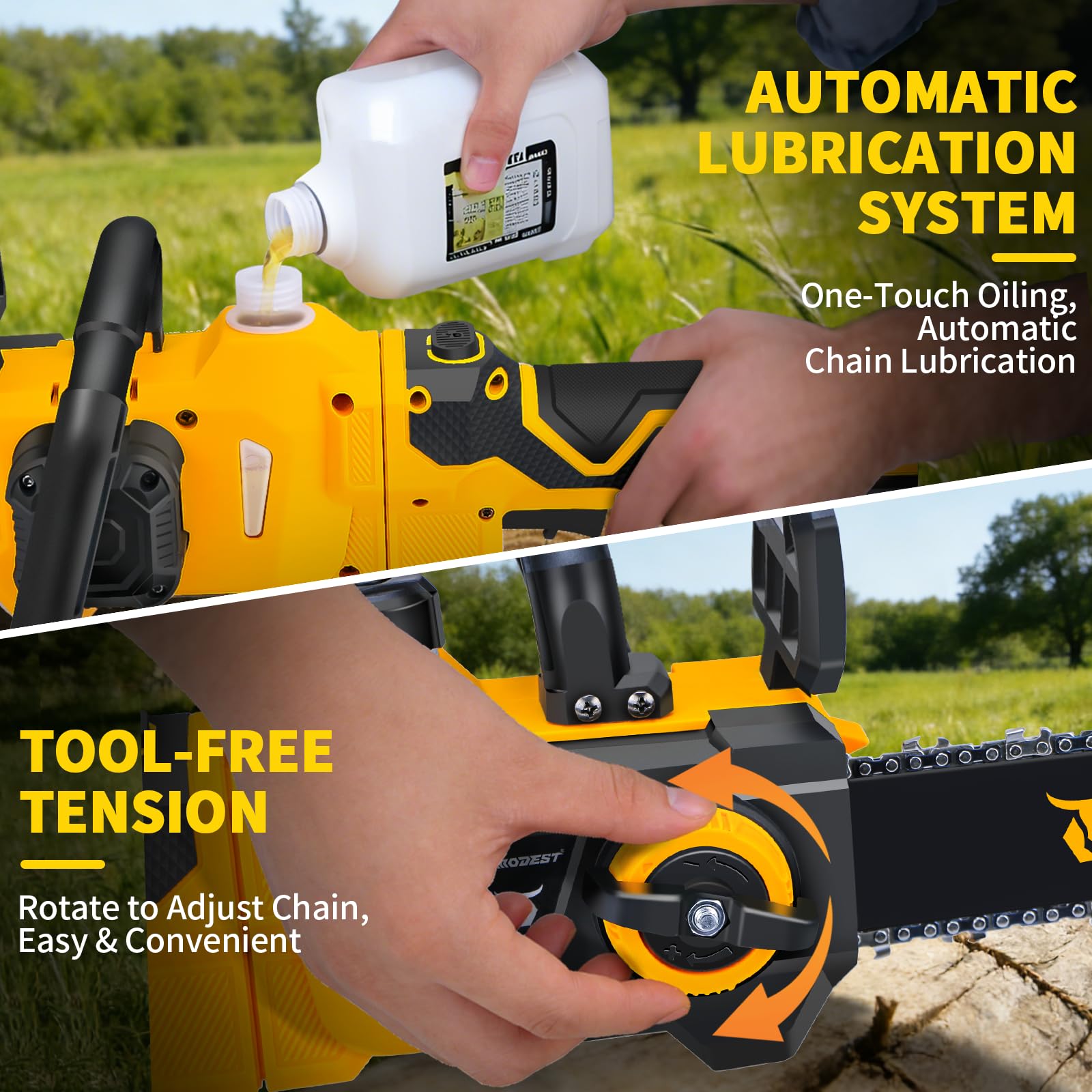 V-MODEST automatic oiler fill port showing low-maintenance lubrication