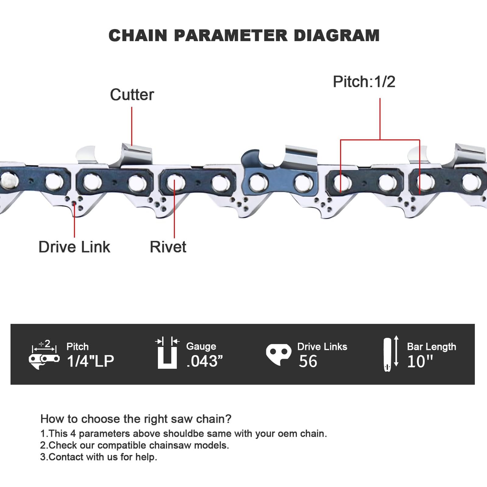 V-MODEST close-up of semi-chisel cutters highlighting long-lasting sharpness